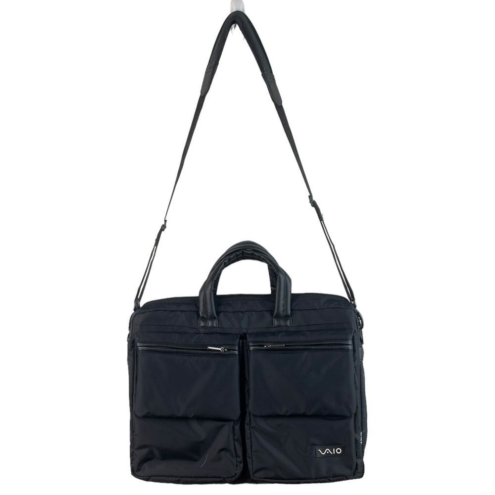 VAIO Sony black nylon shoulder crossbody messenger laptop bag briefcase